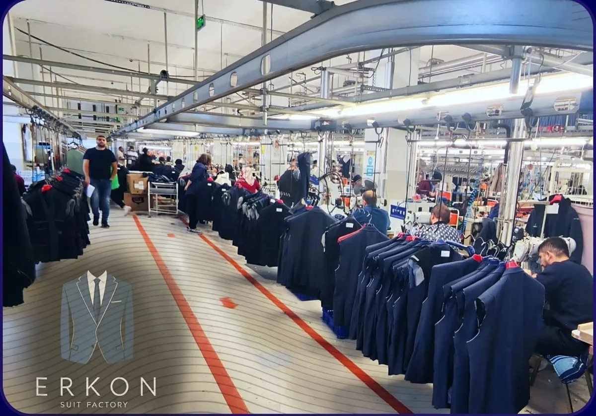 Erkon production floor with garment transport lines